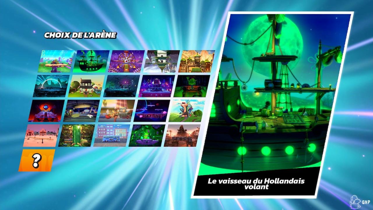 Ecran de sélection du stage