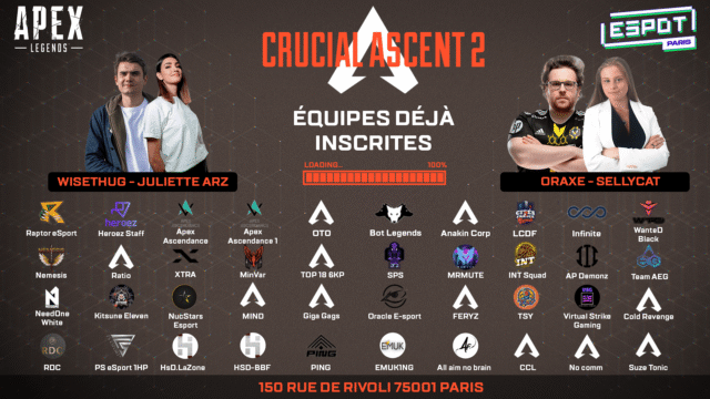 Apex Legends - EQUIPES INSCRITES CA2