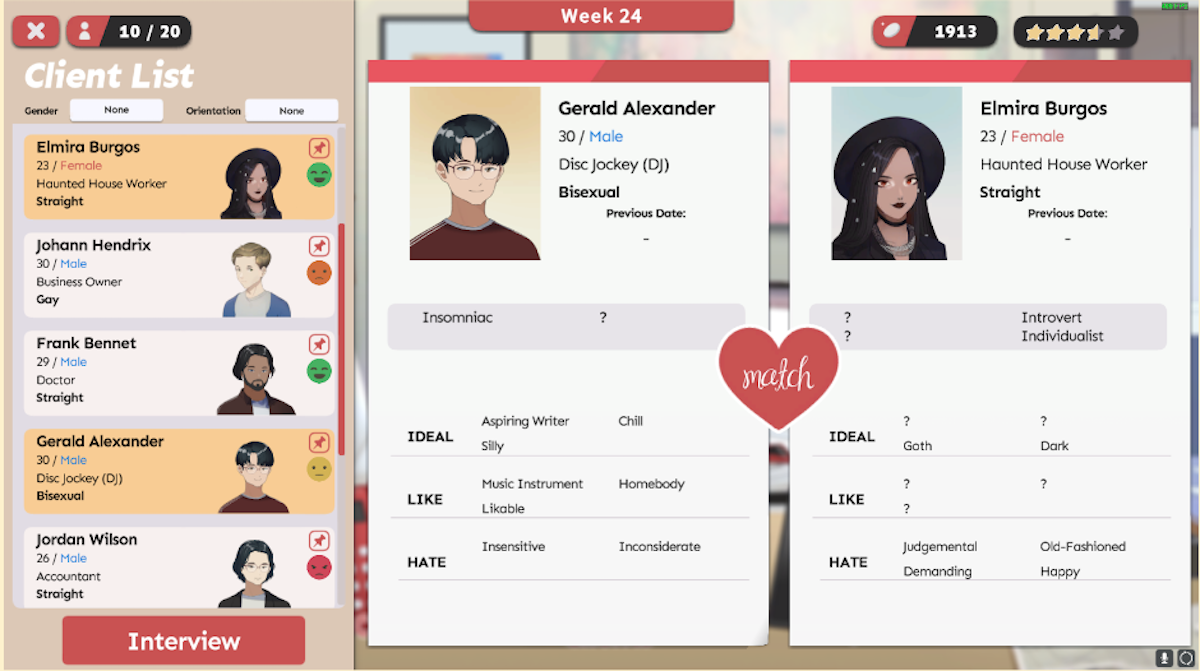 Matchmaker Agency game