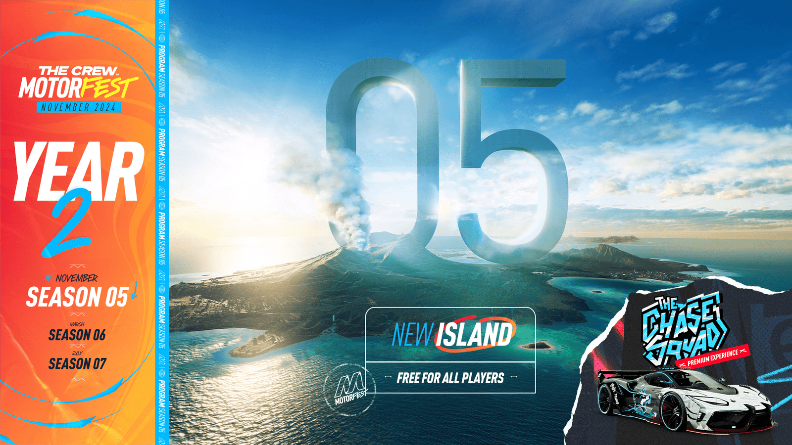 The Crew Motorfest, annonce de l'année 2 et de la saison 5, sur une ile