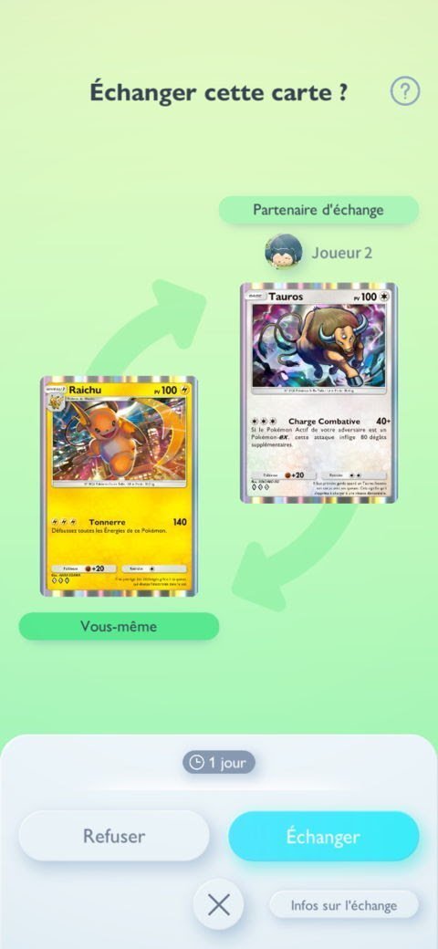 Pokémon TCG Pocket echange